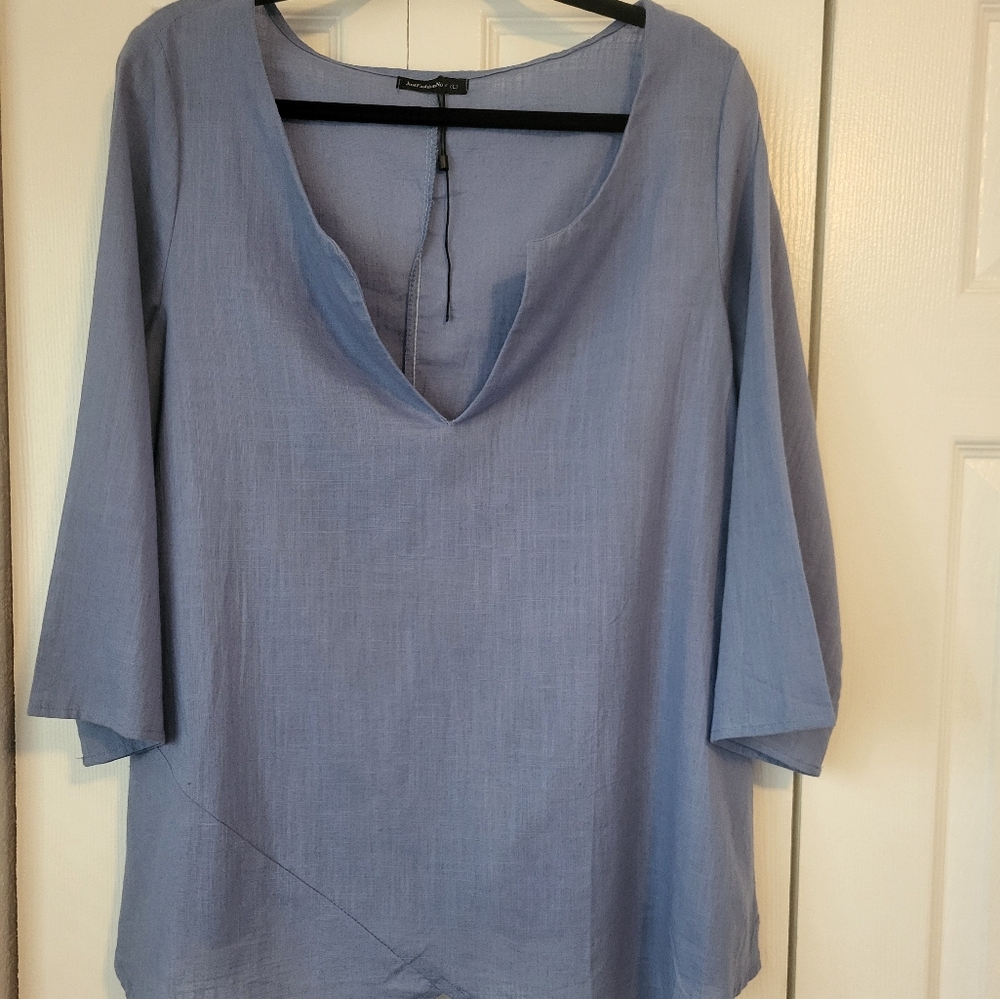 NWOT Just Fashion Now Oversized Periwinkle Blue Tunic Sz Large